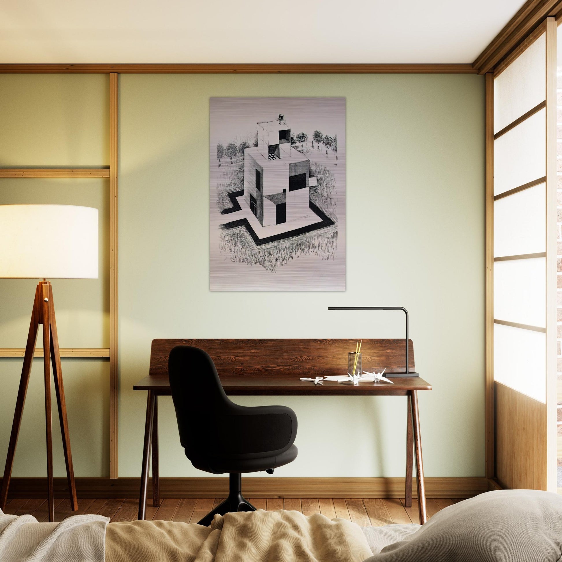 Haus Des Weissen Mannes - 1924 - Johannes Itten Brushed Aluminum Print - 70x100 cm / 28x40 inches | Johannes Itten Aluminum Print | Johannes Itten Prints