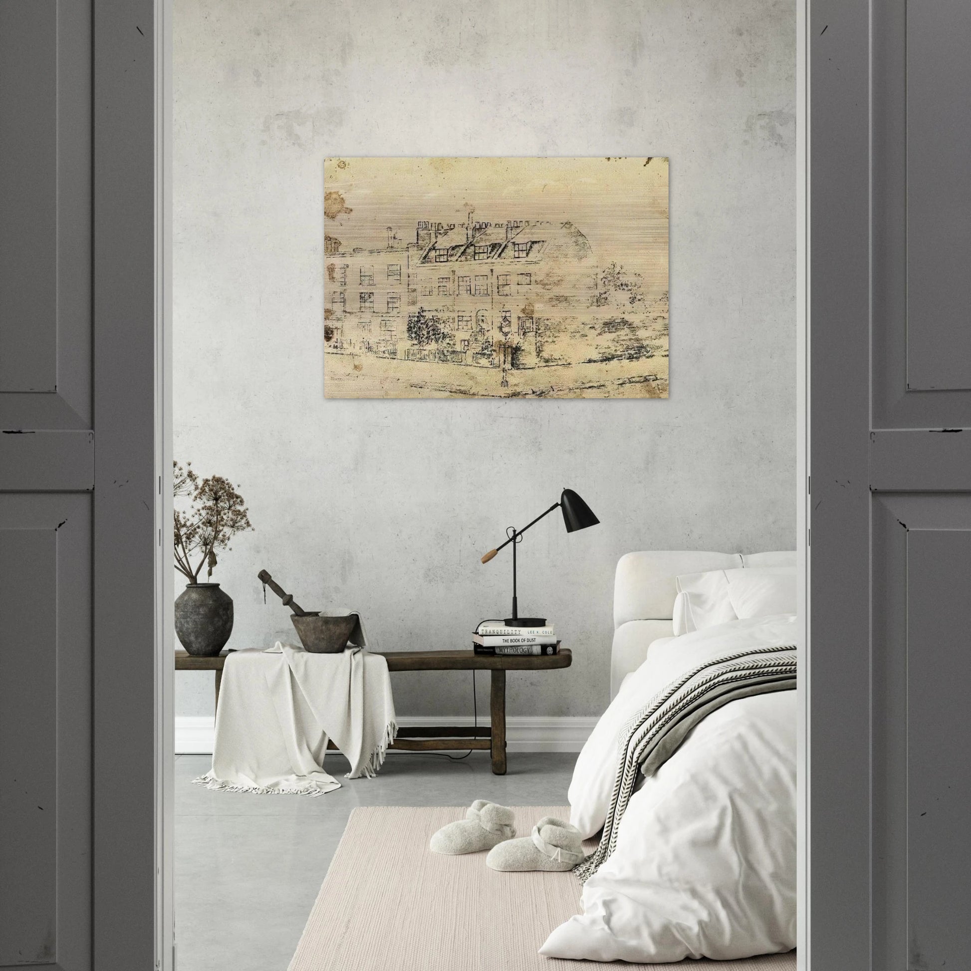 Vincent's Boarding House in Hackford Road, Brixton, London - Vincent van Gogh Brushed Aluminum Print - 70x100 cm / 28x40 inches | Vincent van Gogh Aluminum Print | Vincent van Gogh Prints
