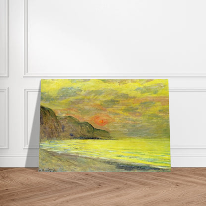 Sunset, Foggy Weather, Pourville - claude monet Brushed Aluminum Print - 70x100 cm / 28x40 inches | claude monet Aluminum Print | claude monet Prints