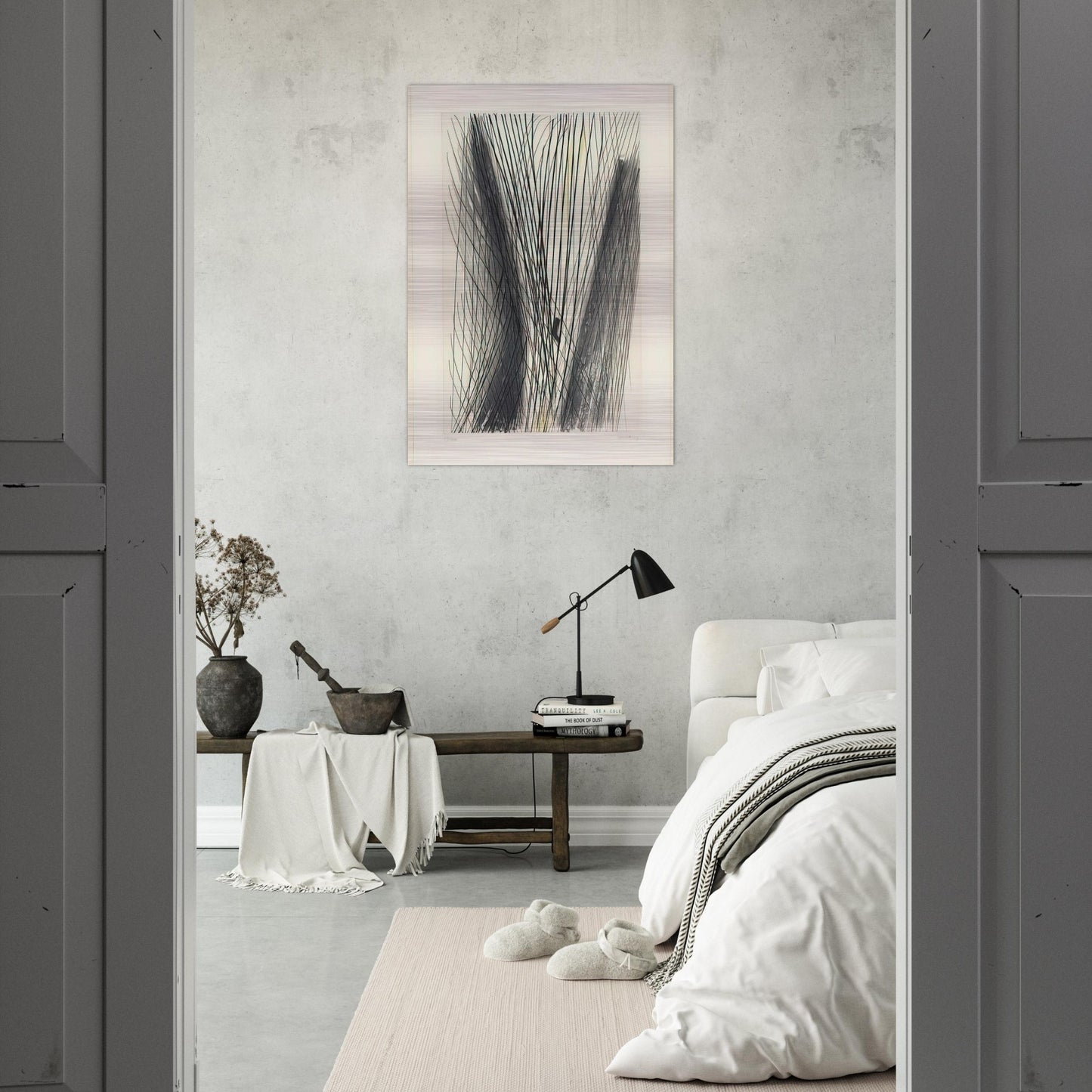 #18 - 1953 - Hans Hartung Brushed Aluminum Print - 70x100 cm / 28x40 inches | Hans Hartung Aluminum Print | Hans Hartung Prints