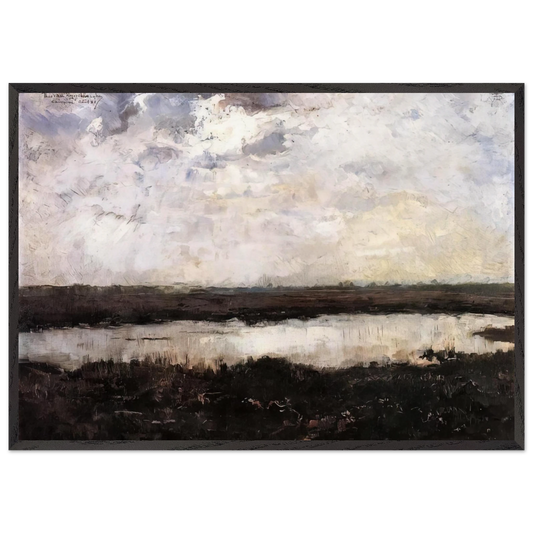 A POND IN CAMPINE 1884 - Theo van Rysselberghe 70x100 cm / 28x40 inches Framed Art Print – Black Wooden Frame