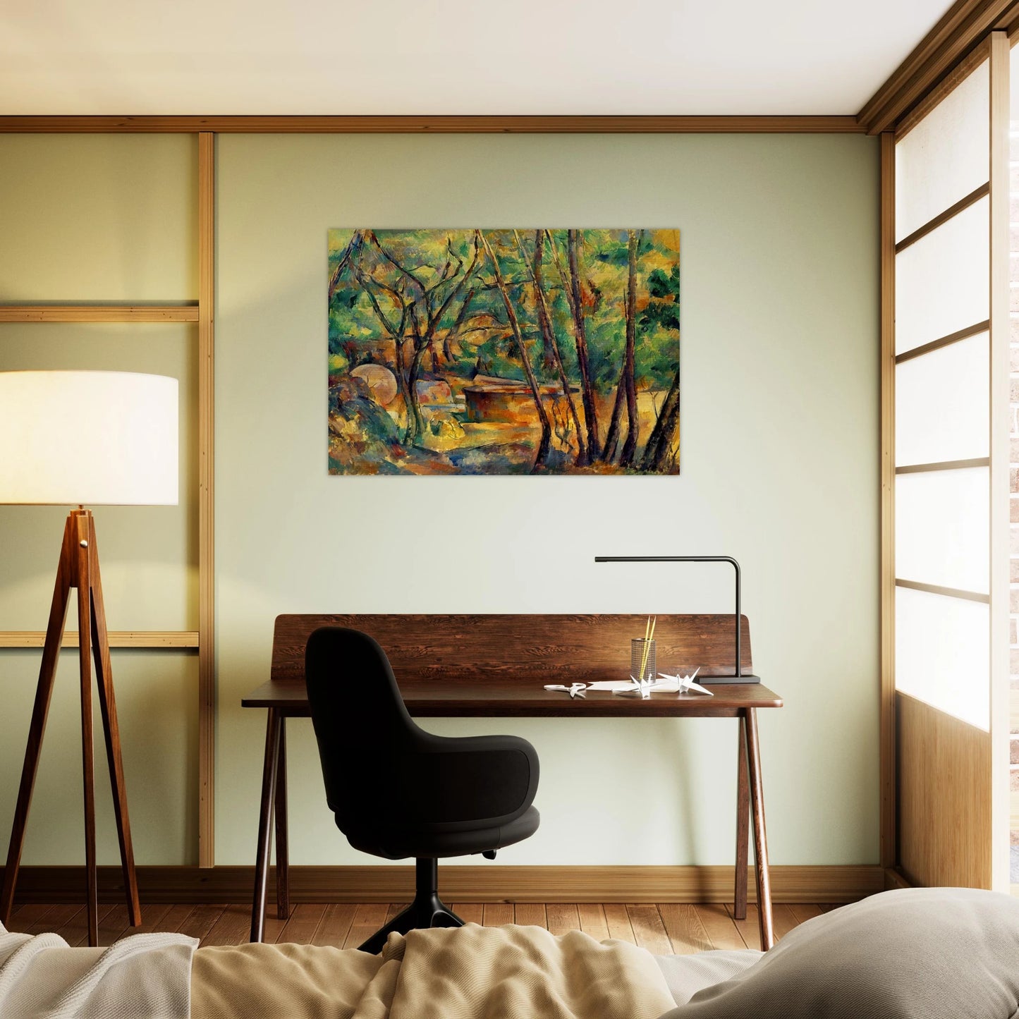 Millstone and Cistern Under Trees - Paul Cézanne Brushed Aluminum Print - 70x100 cm / 28x40 inches | Paul Cézanne Aluminum Print | Paul Cézanne Prints