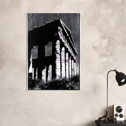 TEMPLE OF SEGESTE SICILY - MC Escher Brushed Aluminum Print - 70x100 cm / 28x40 inches | MC Escher Aluminum Print | MC Escher Prints