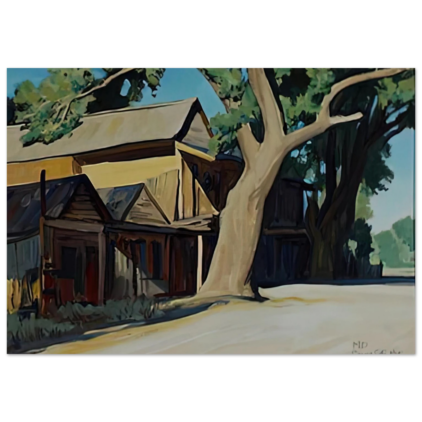 Maynard Dixon - OLD CHINATOWN CARSON CITY NEVADA 1937 Wall art - 13x18 cm / 5x7 inches - Fine Art Poster-canvas - -