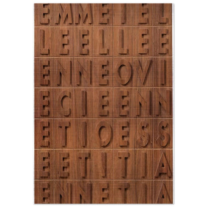 EMME I ELLE 1970 - Alighiero Boetti Brushed Aluminum Print - 70x100 cm / 28x40 inches | Alighiero Boetti Aluminum Print | Alighiero Boetti Prints