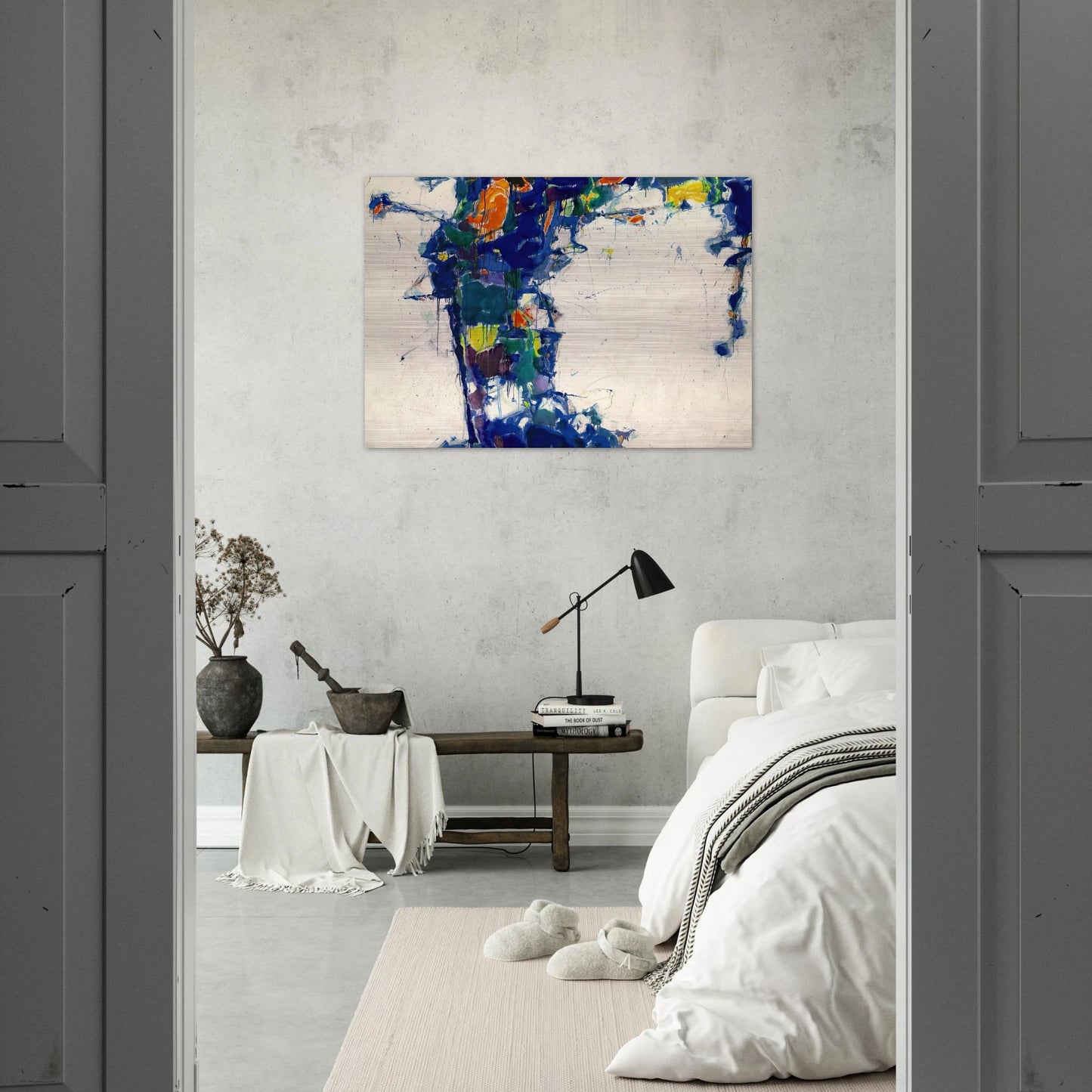 Middle Blue - Sam Francis Brushed Aluminum Print - 70x100 cm / 28x40 inches | Sam Francis Aluminum Print | Sam Francis Prints