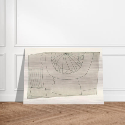 Turkish sundial  column - 1967 - Ben Nicholson Brushed Aluminum Print - 70x100 cm / 28x40 inches | Ben Nicholson Aluminum Print | Ben Nicholson Prints