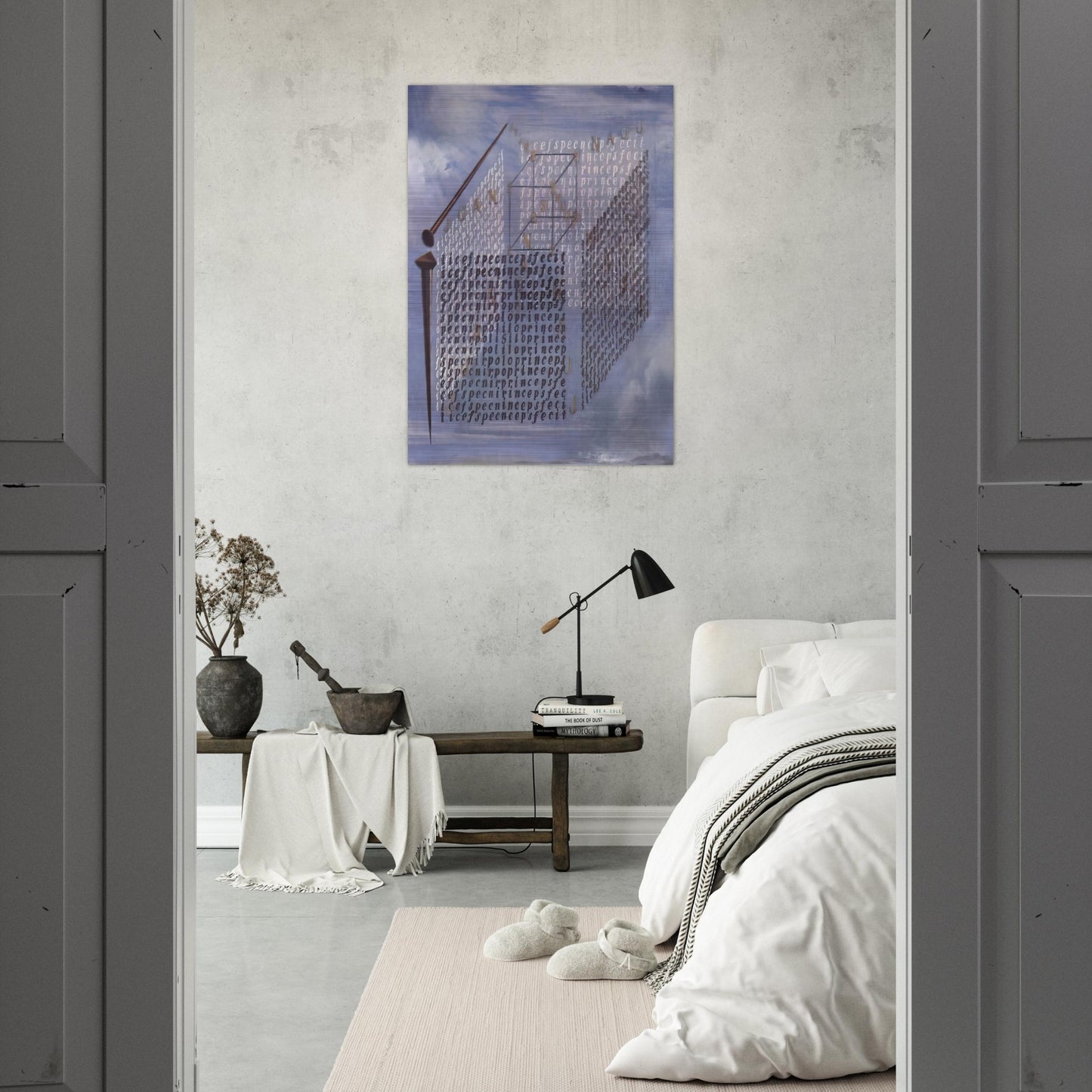 A PROPOS OF THE TREATISE ON CUBIC FORM BY JUAN DE HERRERA - Salvador Dali Brushed Aluminum Print - 70x100 cm / 28x40 inches | Salvador Dali Aluminum Print | Salvador Dali Prints