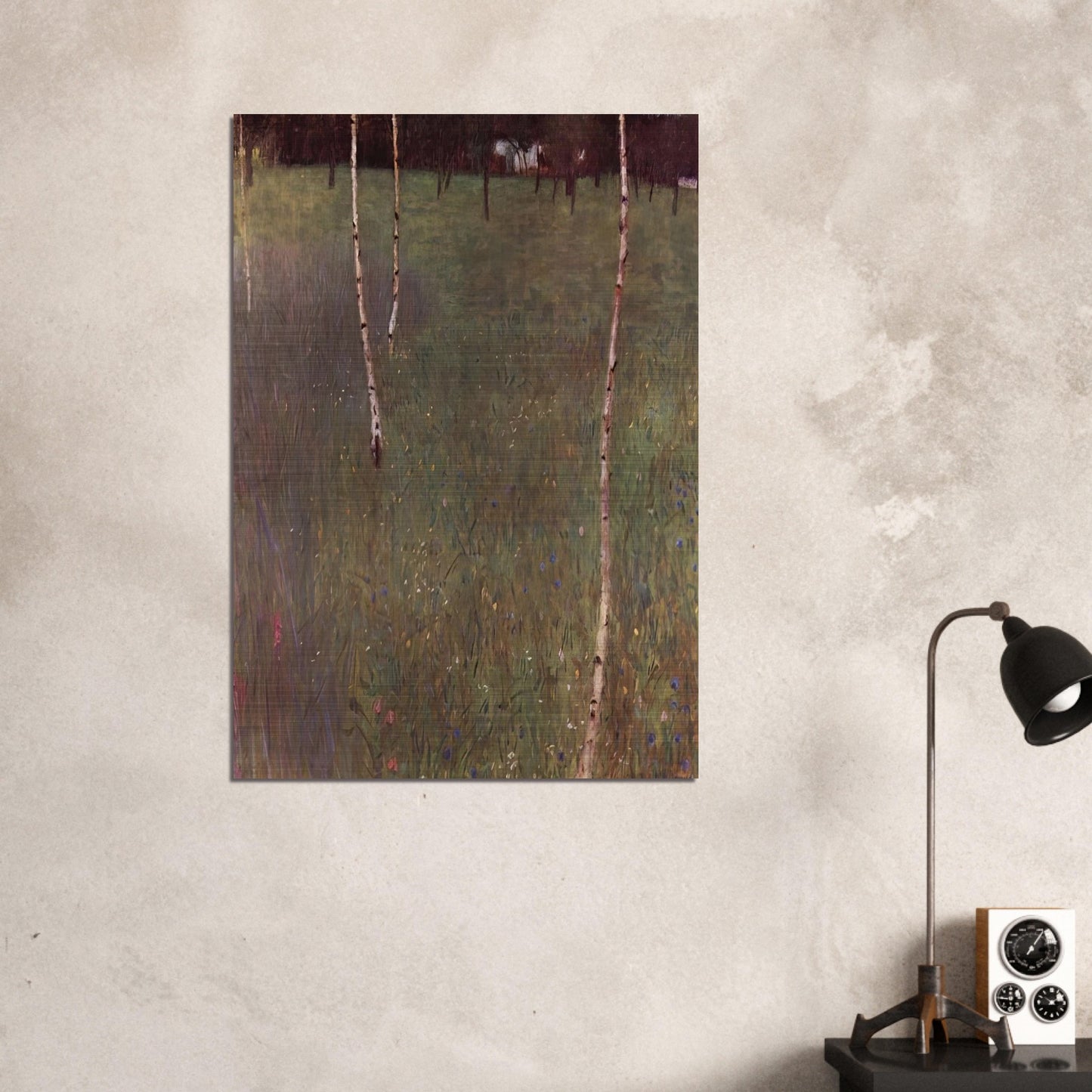 FARMHOUSES WITH BIRCH TREES - Gustav Klimt Brushed Aluminum Print - 70x100 cm / 28x40 inches | Gustav Klimt Aluminum Print | Gustav Klimt Prints