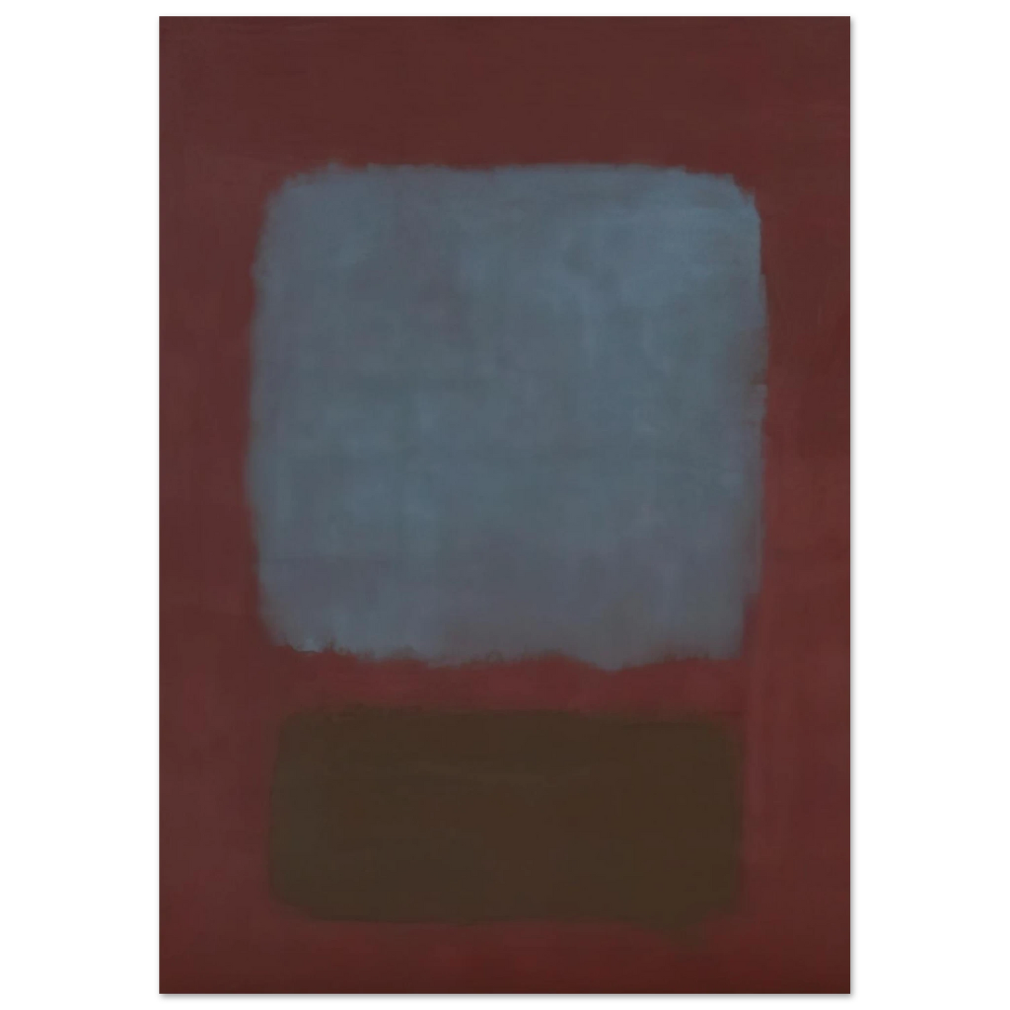 Mark Rothko - No. 37No. 19 Slate Blue and Brown on Plum - 1958 Wall Art - 30x40 cm / 12x16 inches - Premium Wooden Framed Poster With Fine Art Paper-canvas - Black frame