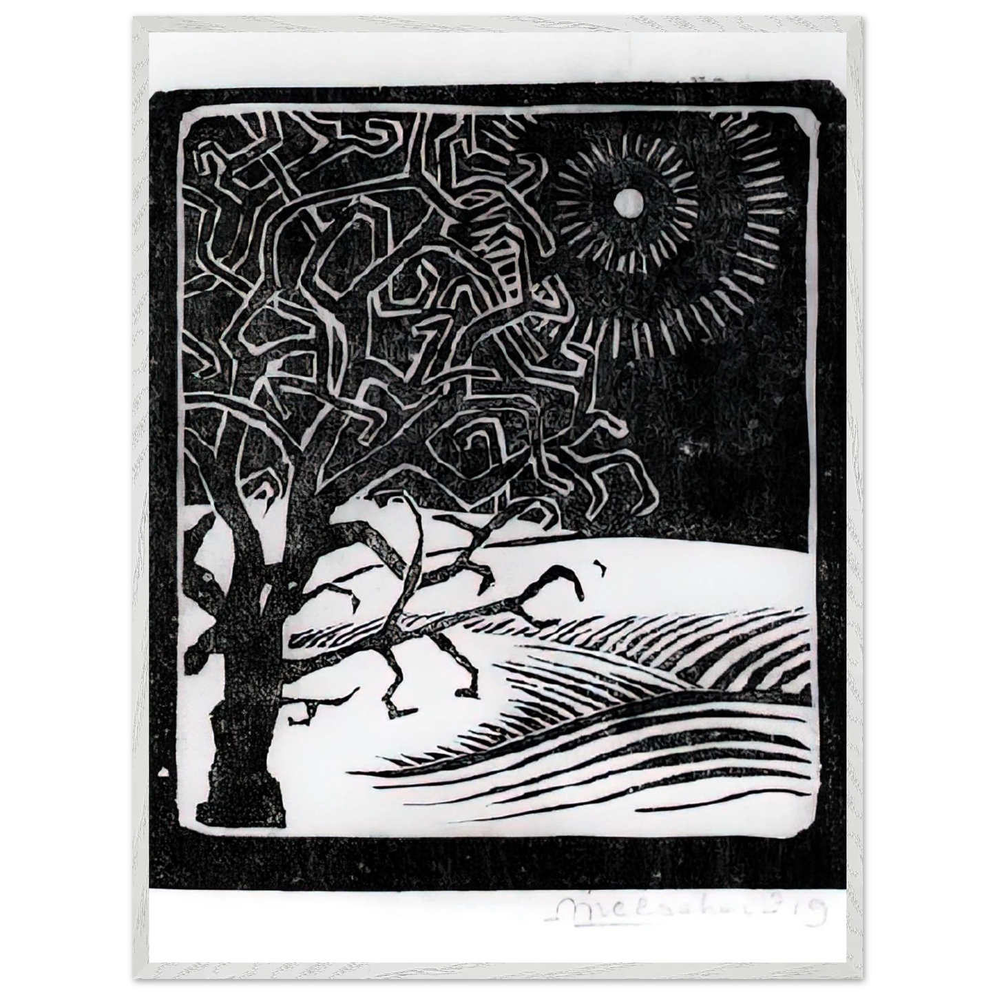 MC Escher - THE BORGER OAK Wall Art - 60x80 cm / 24x32 inches - Fine Art Poster-canvas - -