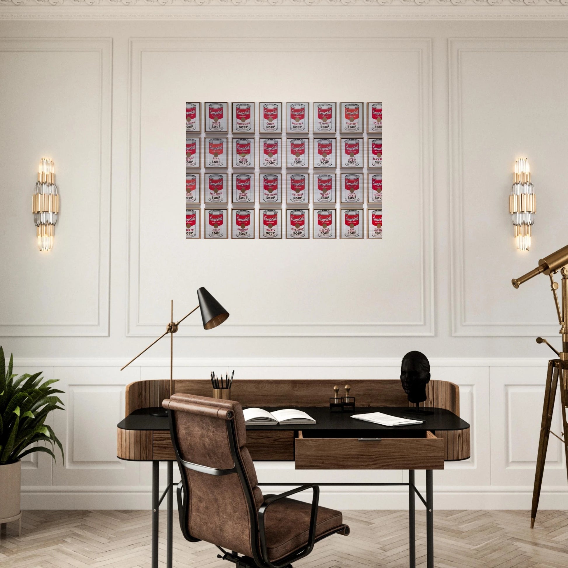 Campbell's Soup Cans - Andy Warhol Brushed Aluminum Print - 70x100 cm / 28x40 inches | Andy Warhol Aluminum Print | Andy Warhol Prints
