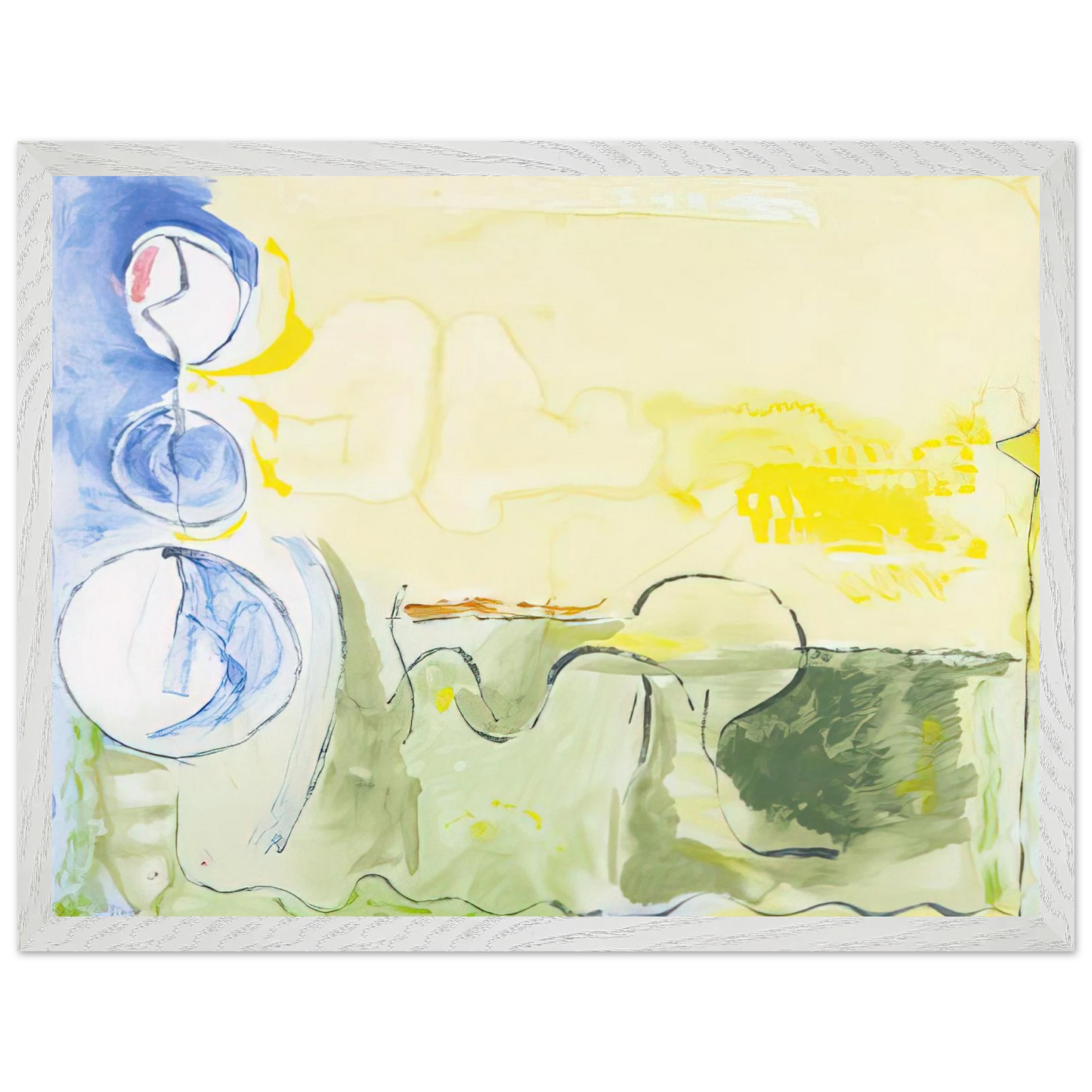 Helen Frankenthaler - Flotilla - 2006 Wall art - 60x80 cm / 24x32 inches - Premium Wooden Framed Poster With Fine Art Paper-canvas - White frame