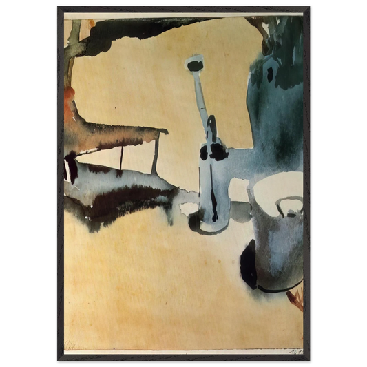 FLOWER STAND WITH WATERING CAN AND BUCKET 1910 - Paul Klee 70x100 cm / 28x40 inches Framed Art Print – Black Wooden Frame