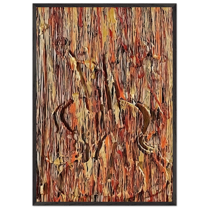 Gold and Red - 1990 - Arman 70x100 cm / 28x40 inches Framed Art Print – Black Wooden Frame