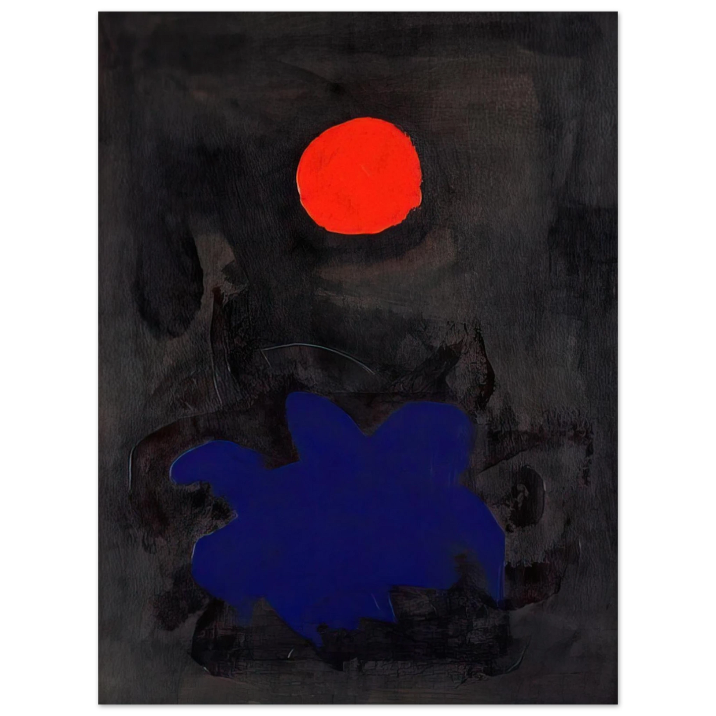 Adolph Gottlieb - Blue on Black - 1970  75x100 cm / 30x40inches Fine Art Poster