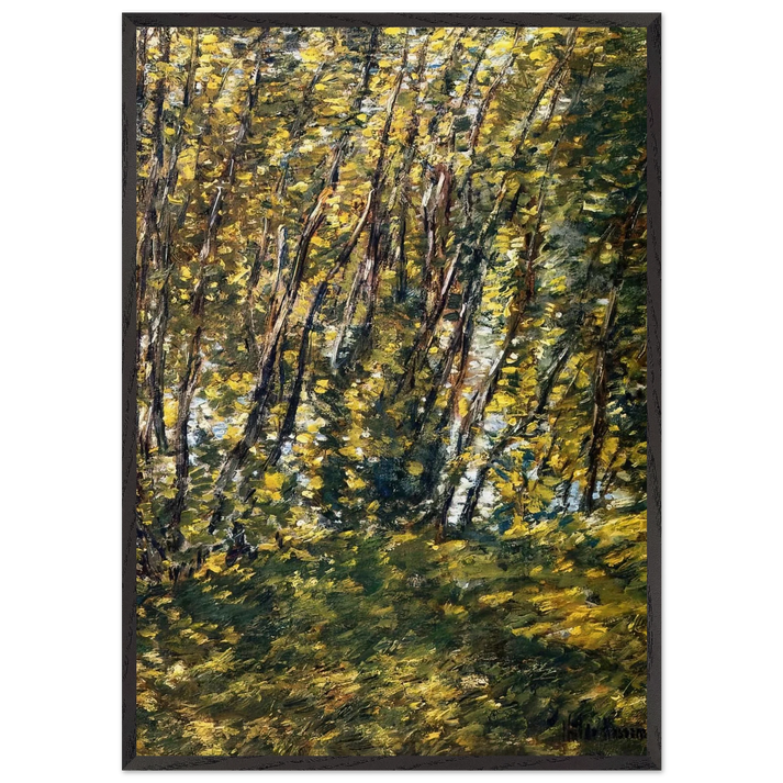Nude in Sunlilt Wood - Childe Hassam 70x100 cm / 28x40 inches Framed Art Print – Black Wooden Frame