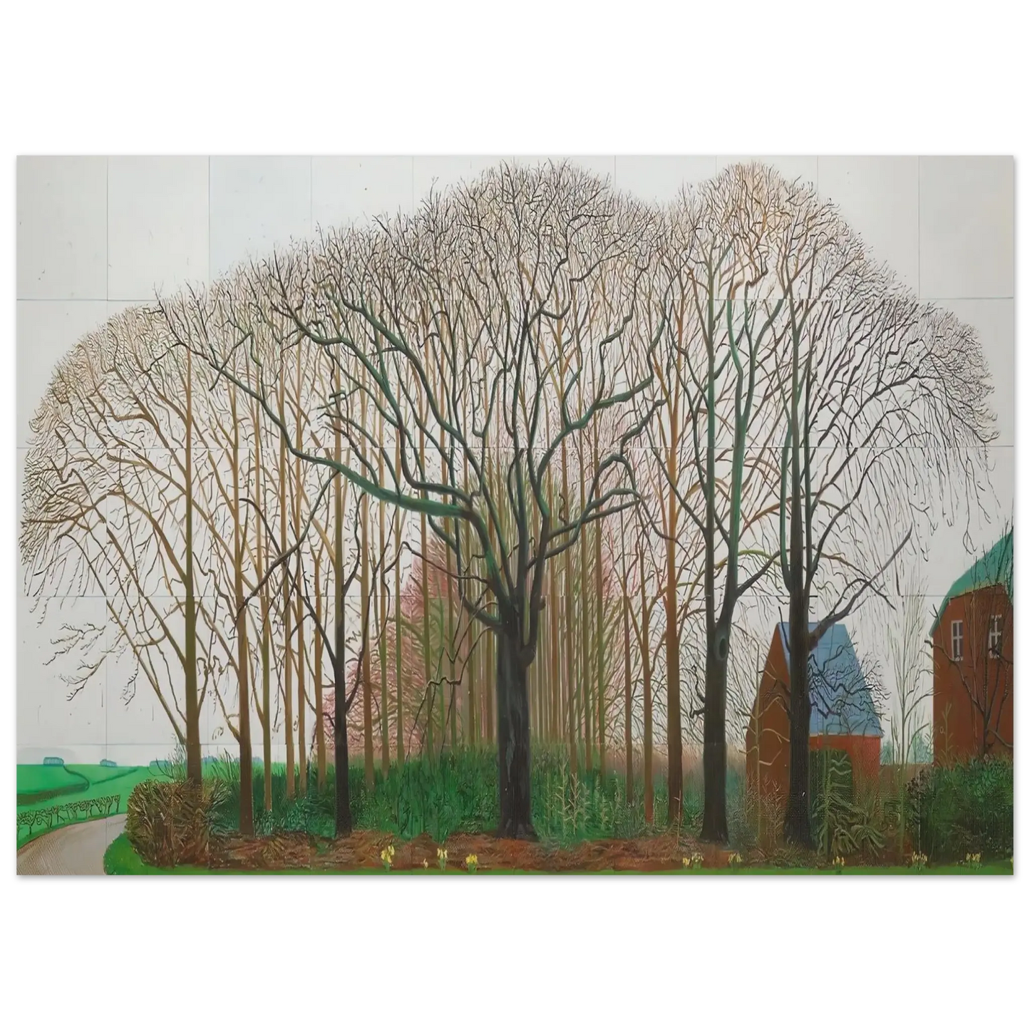David Hockney - David Hockney Wall art - 30x45 cm / 12x18 Inches - Premium Wooden Framed Poster With Fine Art Paper - Wood frame