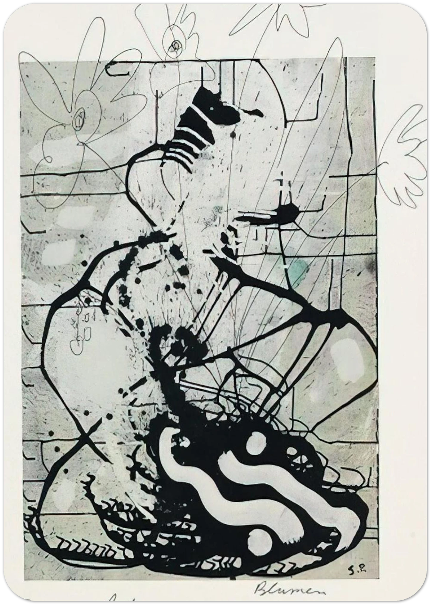 BLUMEN 1985 By Sigmar Polke Pack of 10 Post Cards | Sigmar Polke Post Cards | A6 (10.5 x 14.8 cm) - 4.1 x 5.8 inches