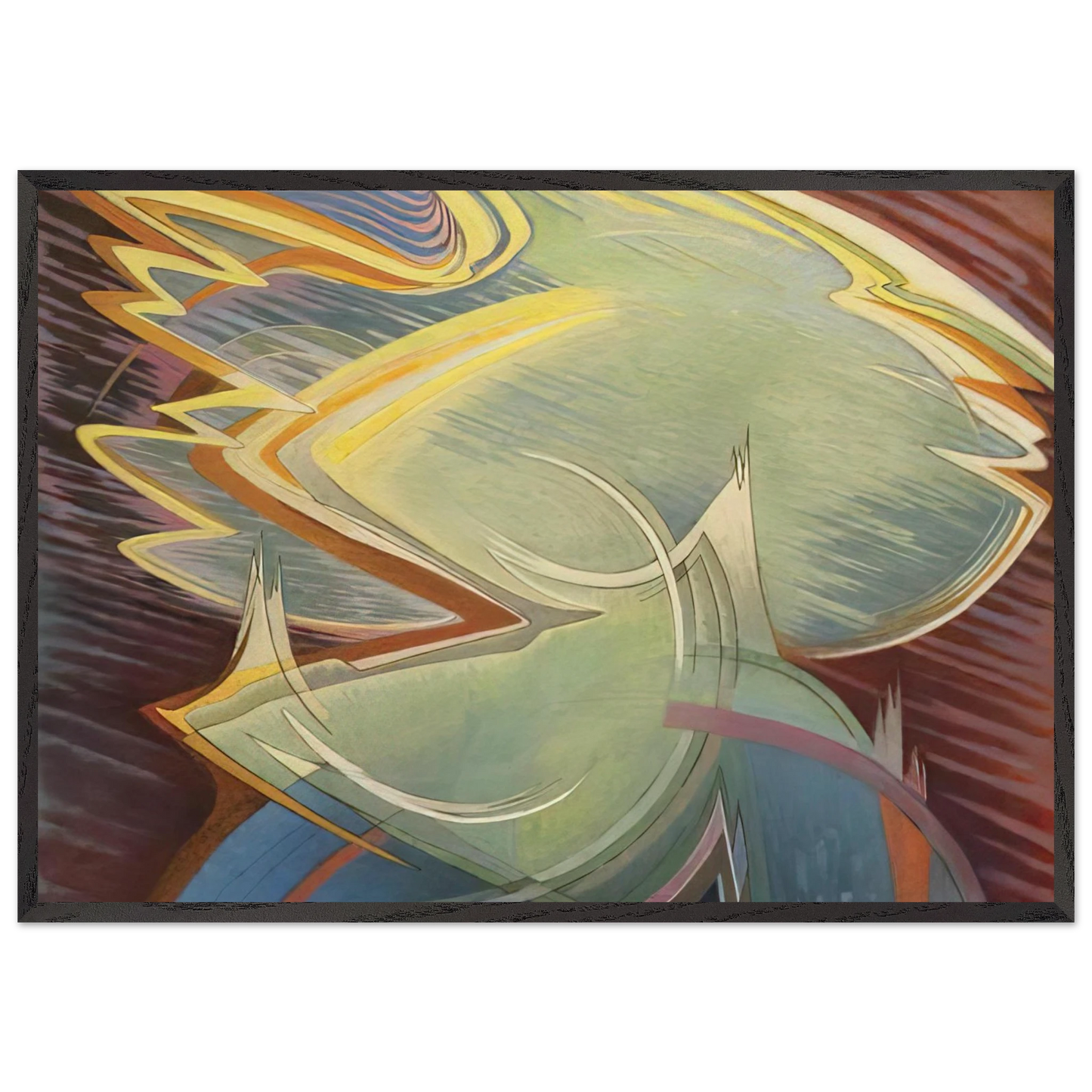Untitled - 1951 N4 - Lawren Harris 70x100 cm / 28x40 inches Framed Art Print – Black Wooden Frame