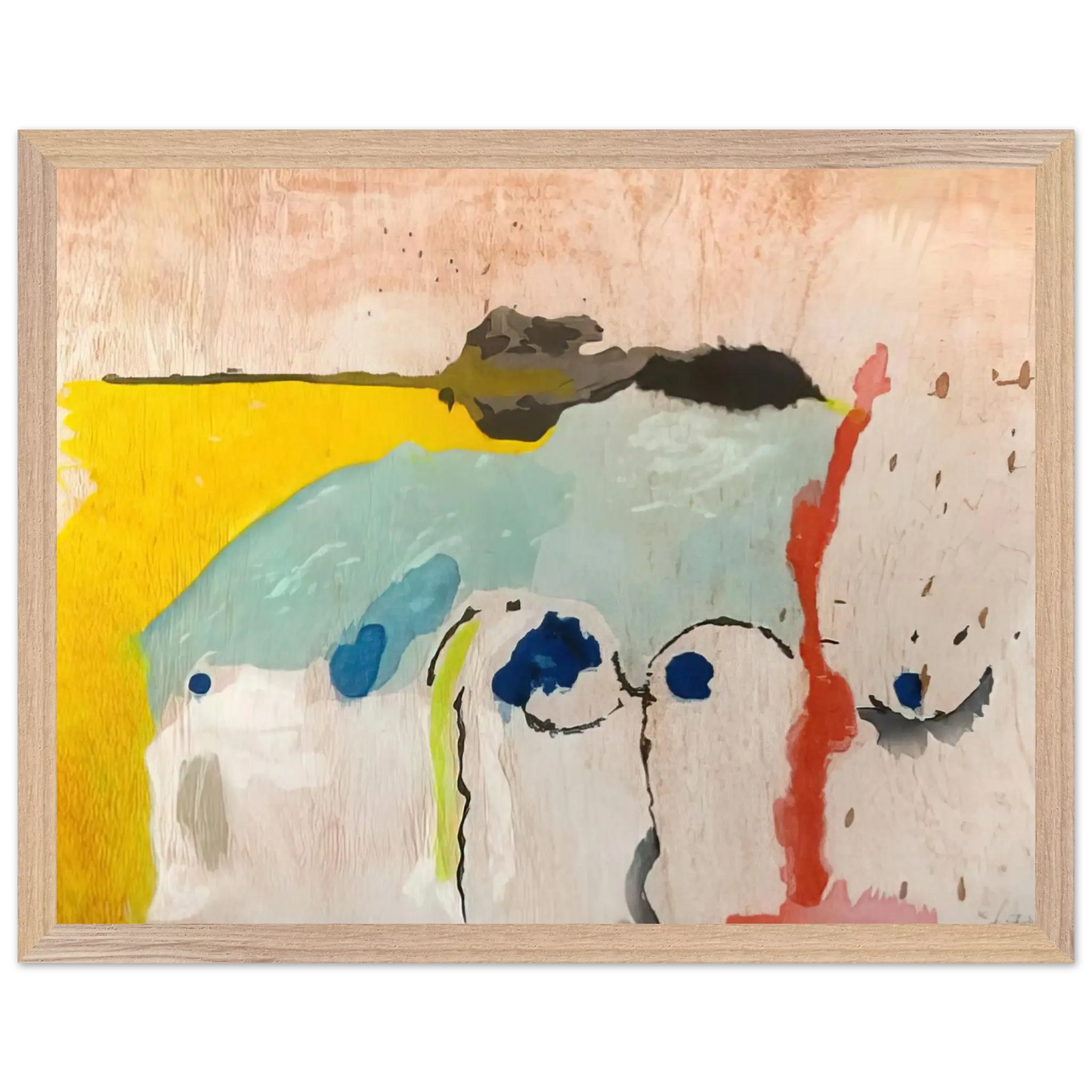 Helen Frankenthaler - Tales of Genji I - 1998 Wall art - 30x45 cm / 12x18 Inches - Premium Wooden Framed Poster With Fine Art Paper - Wood frame