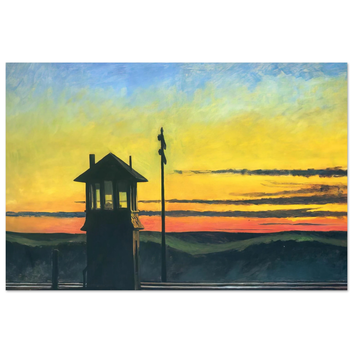 Edward Hopper - Railroad Sunset Fine Art Poster