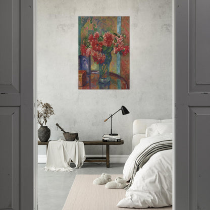 DAHLIAS TO MME MADELEINE E R BONNET 1912 - Theo van Rysselberghe Brushed Aluminum Print - 70x100 cm / 28x40 inches | Theo van Rysselberghe Aluminum Print | Theo van Rysselberghe Prints
