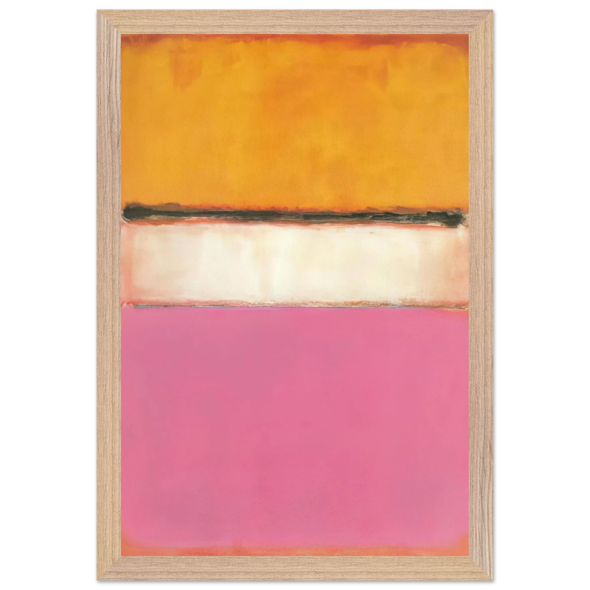 Mark Rothko - White Center Yellow, Pink and Lavender on Rose - 1950 Wall Art - 30x40 cm / 12x16 inches - Premium Wooden Framed Poster With Fine Art Paper-canvas - Black frame