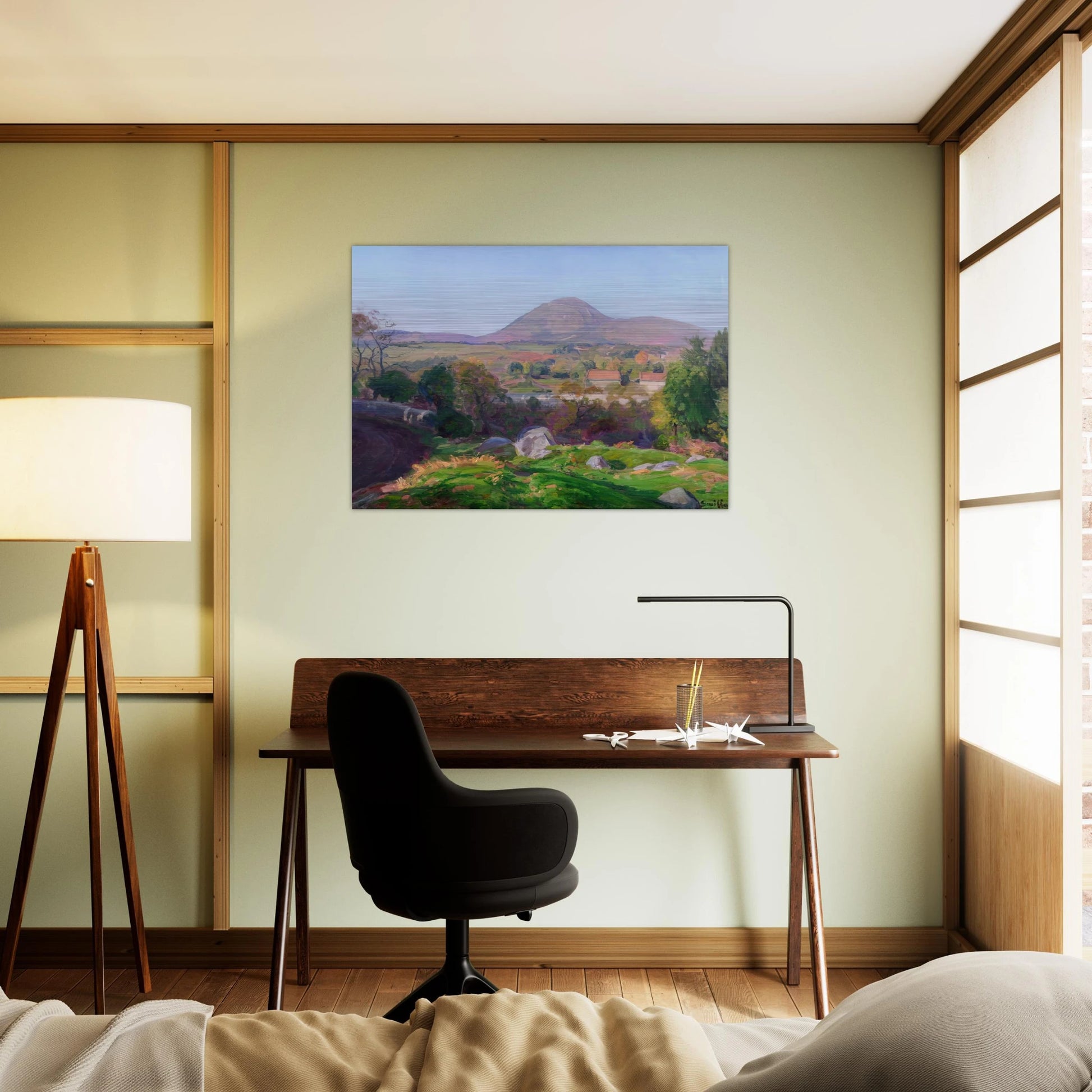 Landscape of Puy de Dôme - Armand Guillaumin Brushed Aluminum Print - 70x100 cm / 28x40 inches | Armand Guillaumin Aluminum Print | Armand Guillaumin Prints