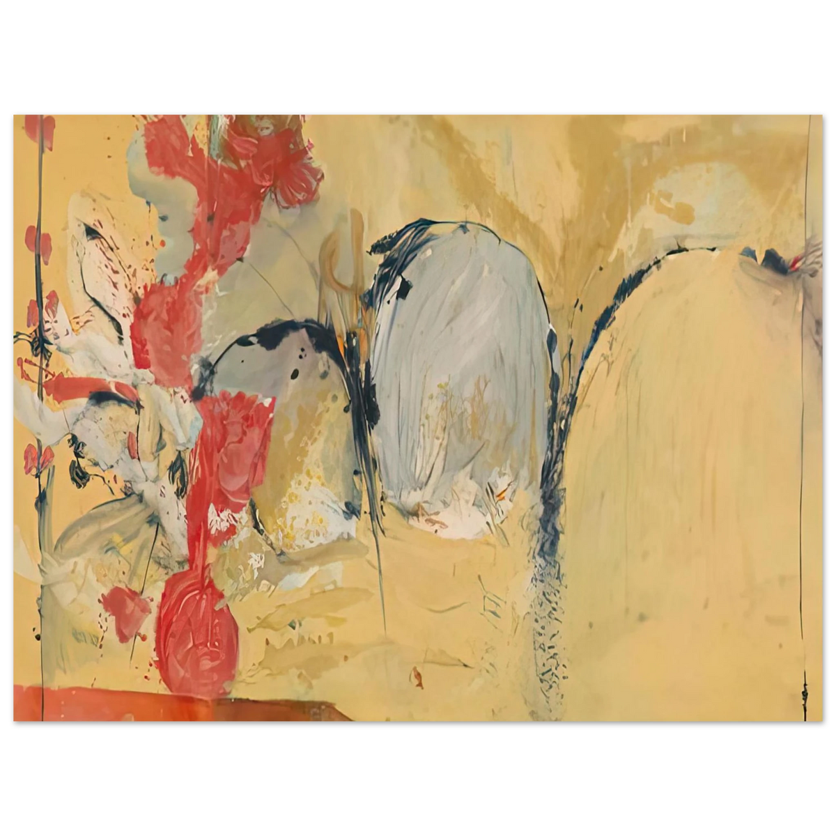 Helen Frankenthaler - Large Abstract Still Life, 1951- Wall Art - 60x80 cm / 24x32 inches - Premium Wooden Framed Poster With Fine Art Paper-canvas - Black frame