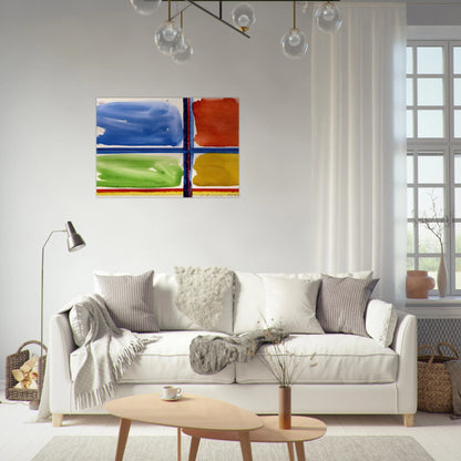 FENSTERKREUZ II 1966 - BLINKY PALERMO Brushed Aluminum Print - 70x100 cm / 28x40 inches | BLINKY PALERMO Aluminum Print | BLINKY PALERMO Prints