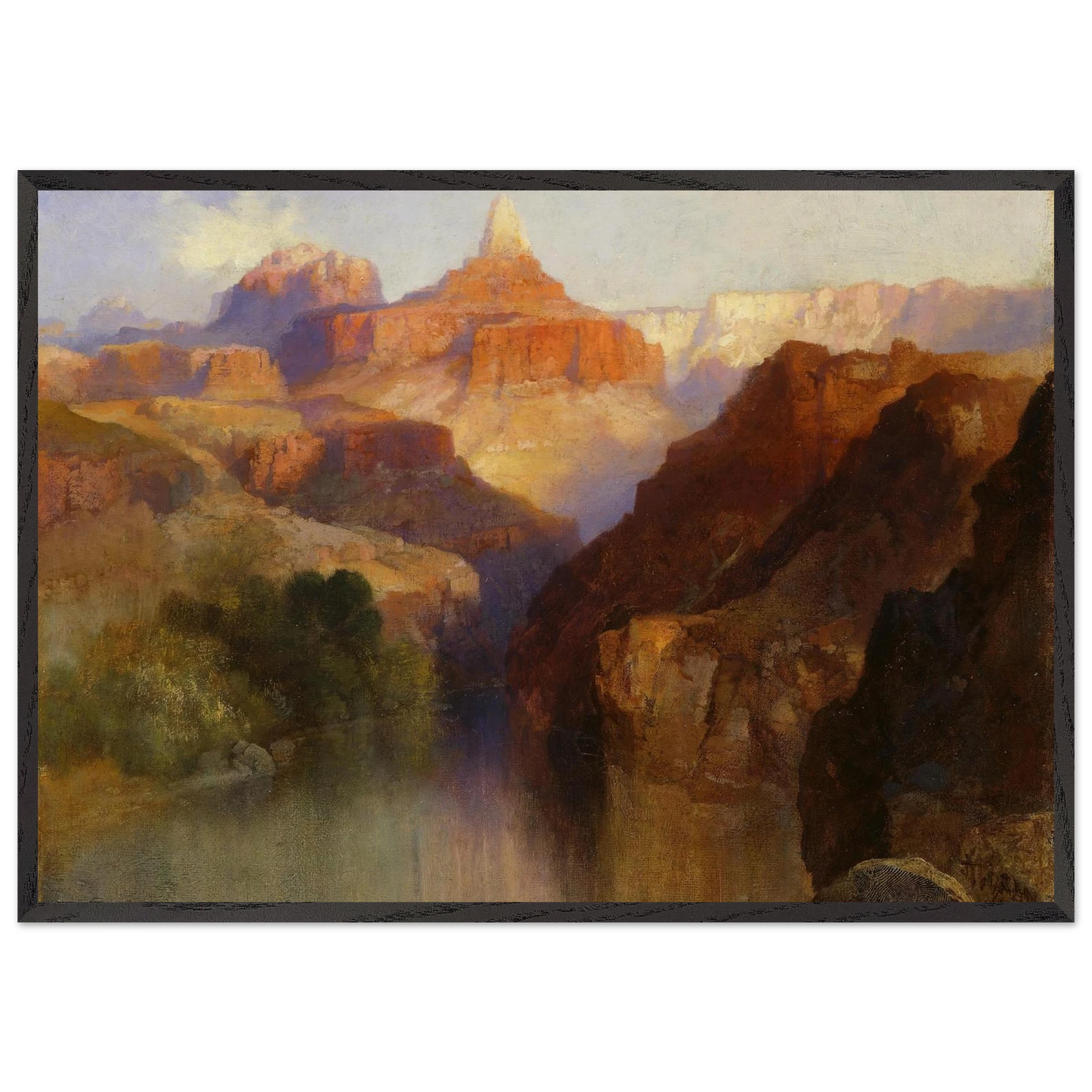 Zoroaster Peak Grand Canyon Arizona - Thomas Moran 70x100 cm / 28x40 inches Framed Art Print – Black Wooden Frame