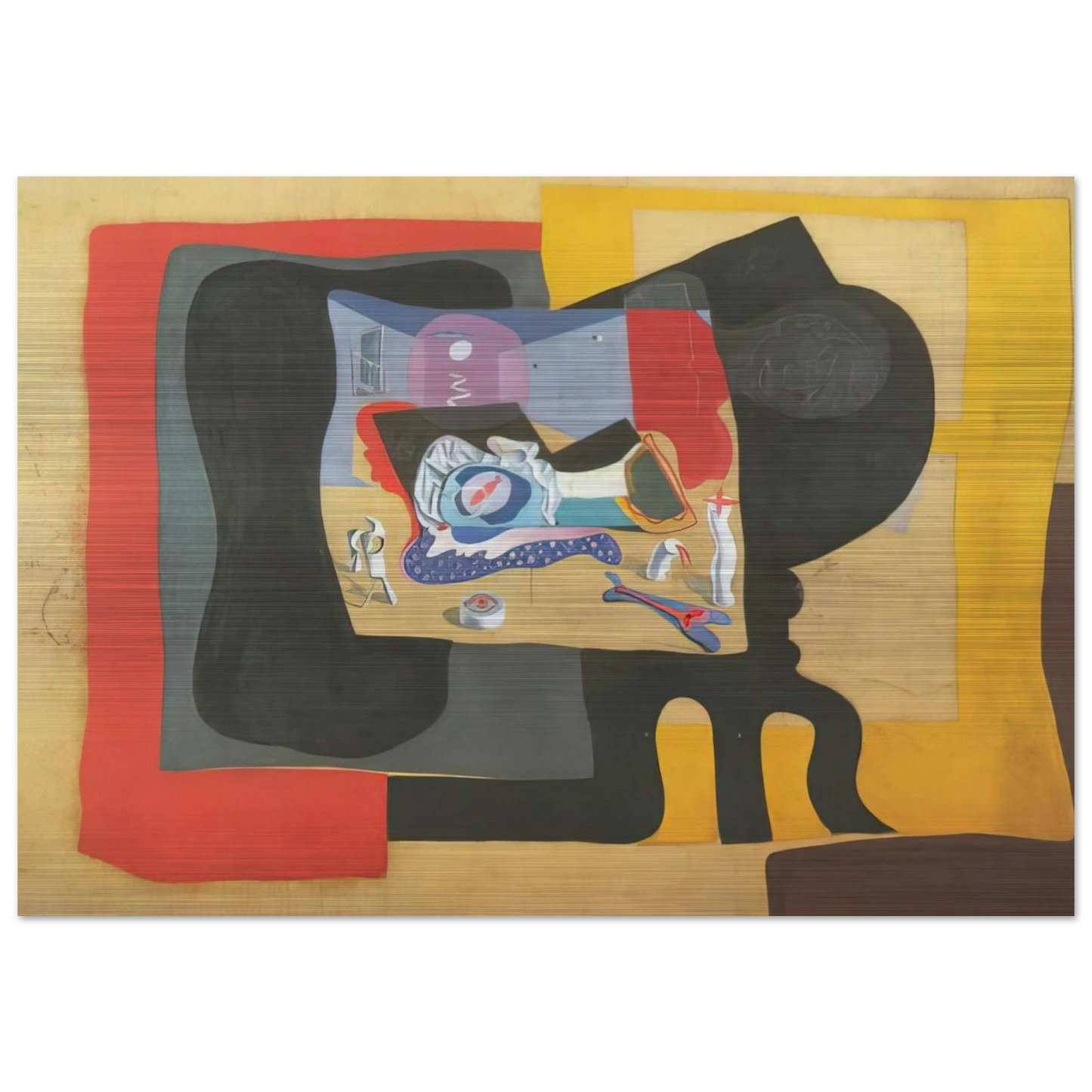 STILL LIFE WITH MOONIGHT - Salvador Dali Brushed Aluminum Print - 70x100 cm / 28x40 inches | Salvador Dali Aluminum Print | Salvador Dali Prints