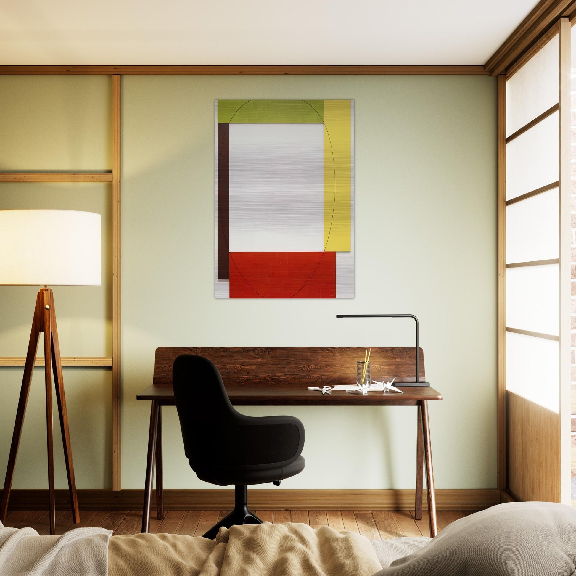 FOUR COLOR FRAME PAINTING 5 PARASOL UNIT 1984 - Robert Mangold Brushed Aluminum Print - 70x100 cm / 28x40 inches | Robert Mangold Aluminum Print | Robert Mangold Prints