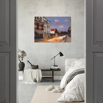 ASNIERES STREET - Maurice Utrillo Brushed Aluminum Print - 70x100 cm / 28x40 inches | Maurice Utrillo Aluminum Print | Maurice Utrillo Prints