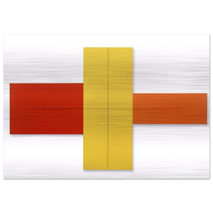 WITHIN RED YELLOW ORANGE 1981 - Robert Mangold Brushed Aluminum Print - 70x100 cm / 28x40 inches | Robert Mangold Aluminum Print | Robert Mangold Prints