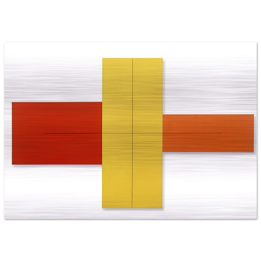 WITHIN RED YELLOW ORANGE 1981 - Robert Mangold Brushed Aluminum Print - 70x100 cm / 28x40 inches | Robert Mangold Aluminum Print | Robert Mangold Prints