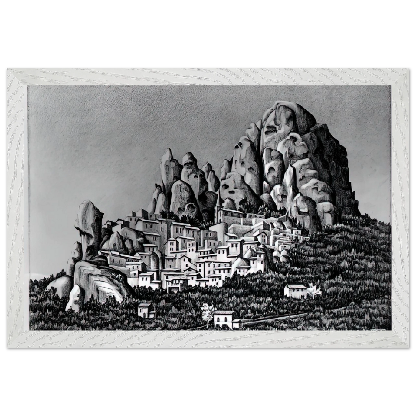 MC Escher - PENTEDATTIO CALABRIA OCTOBER 1930 1930 Wall Art - 60x80 cm / 24x32 inches - Fine Art Poster-canvas - -