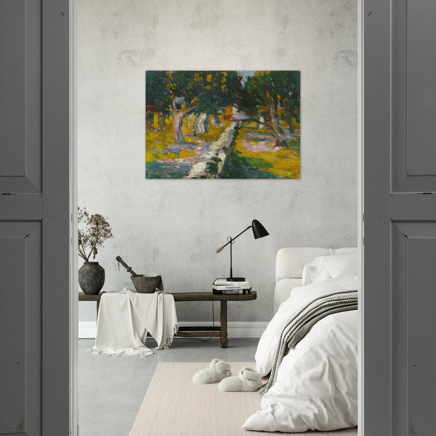 ORCHARD AT LLANE CADAQUES 1920 - Salvador Dali Brushed Aluminum Print - 70x100 cm / 28x40 inches | Salvador Dali Aluminum Print | Salvador Dali Prints