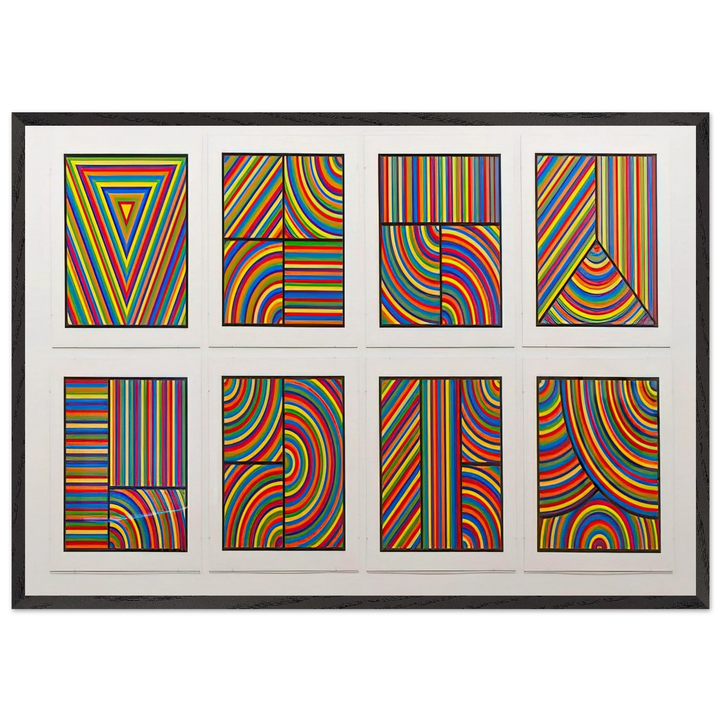 Color Bands Wadsworth Portfolio - Sol LeWitt 70x100 cm / 28x40 inches Framed Art Print – Black Wooden Frame
