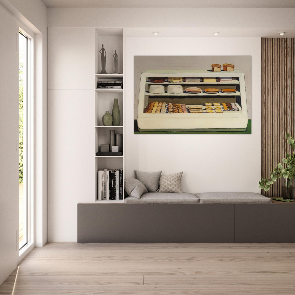 Bakery Counter - 1962 - Wayne Thiebaud Art Prints - 100x150 cm / 40x60″ inches | Wayne Thiebaud Poster | Wayne Thiebaud Prints