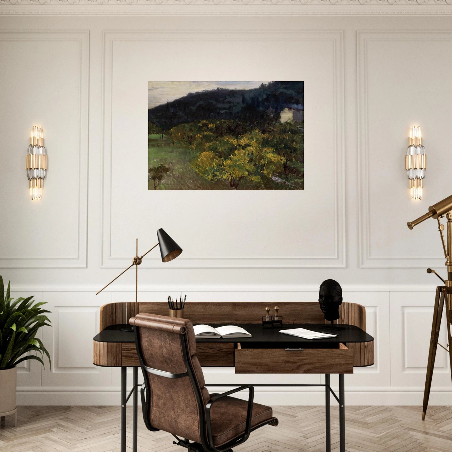 Landscape near Grasse - John Singer Sargent Brushed Aluminum Print - 70x100 cm / 28x40 inches | John Singer Sargent Aluminum Print | John Singer Sargent Prints