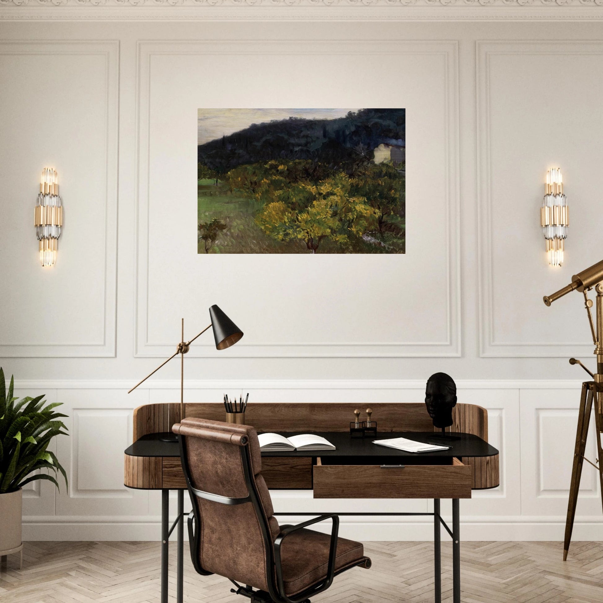 Landscape near Grasse - John Singer Sargent Brushed Aluminum Print - 70x100 cm / 28x40 inches | John Singer Sargent Aluminum Print | John Singer Sargent Prints