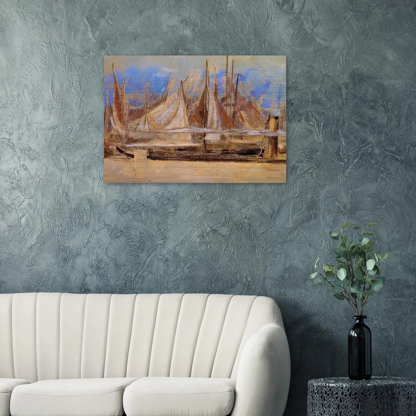 YACHTS AT ROYAN 1902 - Odilon Redon Brushed Aluminum Print - 70x100 cm / 28x40 inches | Odilon Redon Aluminum Print | Odilon Redon Prints