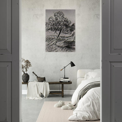 Study of a Fruit Tree - Vincent van Gogh Brushed Aluminum Print - 70x100 cm / 28x40 inches | Vincent van Gogh Aluminum Print | Vincent van Gogh Prints
