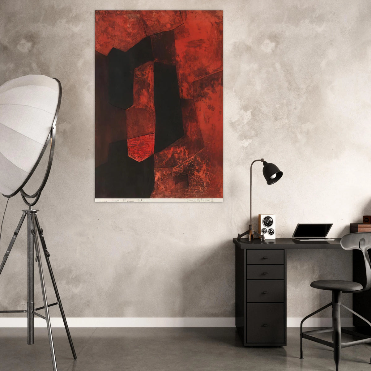 Composition brune et rouge - 1964 - Serge Poliakoff Art Prints - 100x150 cm / 40x60″ inches | Serge Poliakoff Poster | Serge Poliakoff Prints