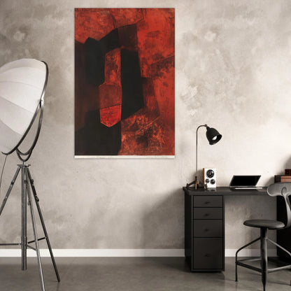 Composition brune et rouge - 1964 - Serge Poliakoff Art Prints - 100x150 cm / 40x60″ inches | Serge Poliakoff Poster | Serge Poliakoff Prints