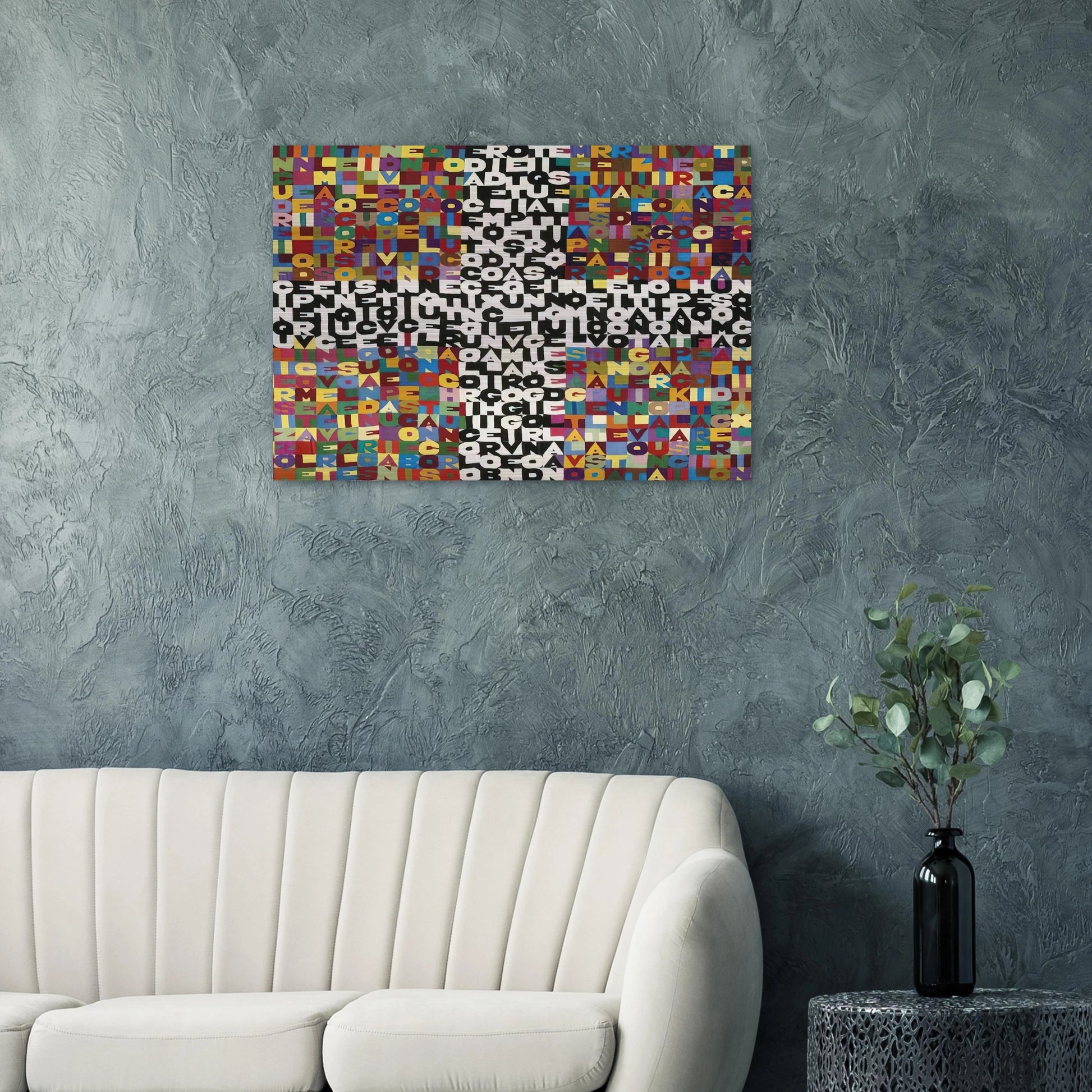 OGGI VENTICINQUESIMO GIORNO DEL SETTIMO MESE 1988 - Alighiero Boetti Brushed Aluminum Print - 70x100 cm / 28x40 inches | Alighiero Boetti Aluminum Print | Alighiero Boetti Prints