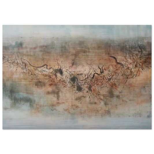 VENT ET POUSSI RE 1957 - Zao Wou-Ki Brushed Aluminum Print - 70x100 cm / 28x40 inches | Zao Wou-Ki Aluminum Print | Zao Wou-Ki Prints