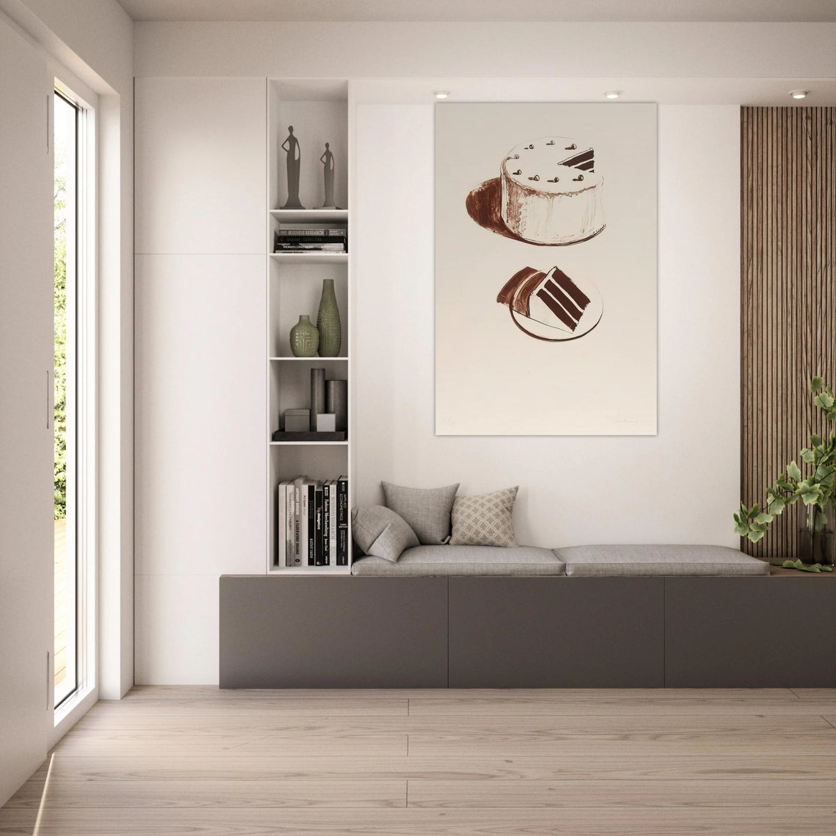 Chocolate Cake - 1971 - Wayne Thiebaud Art Prints - 100x150 cm / 40x60″ inches | Wayne Thiebaud Poster | Wayne Thiebaud Prints